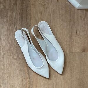 Chic White Slingback Flats
